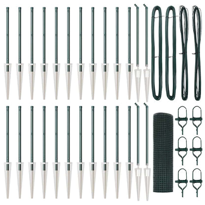 Zaun mit Pfosten Grün 0,5 x 50 m Stahl