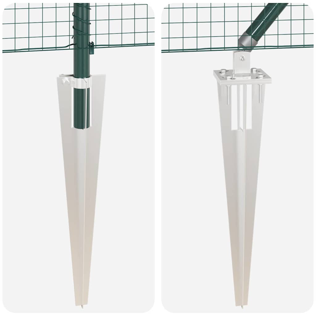 Zaun mit Pfosten Grün 0,6 x 50 m Stahl