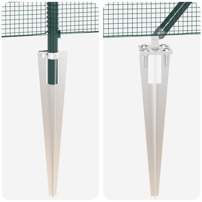 Zaun mit Pfosten Grün 1 x 50 m Stahl