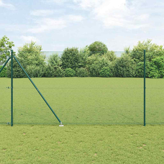 Zaun mit Pfosten Grün 1,5 x 50 m Stahl