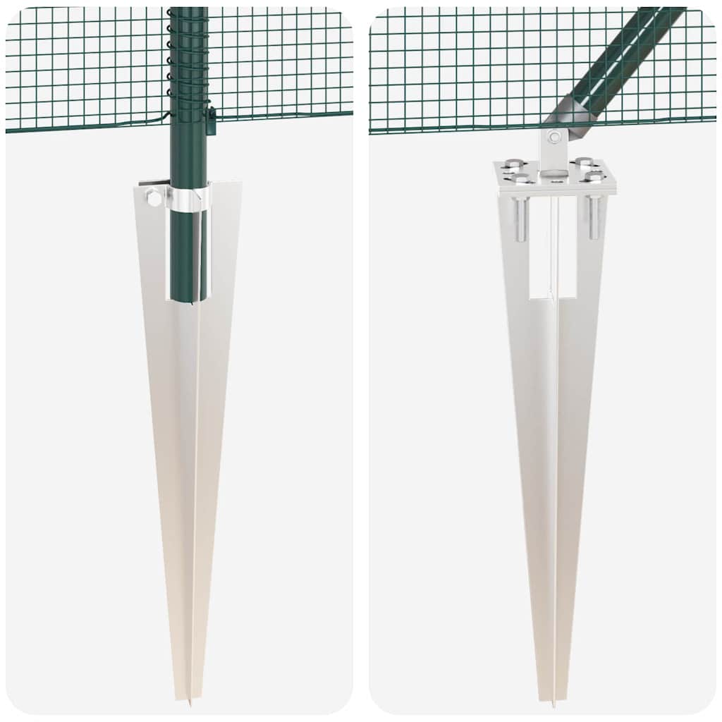 Zaun mit Pfosten Grün 1 x 100 m Stahl