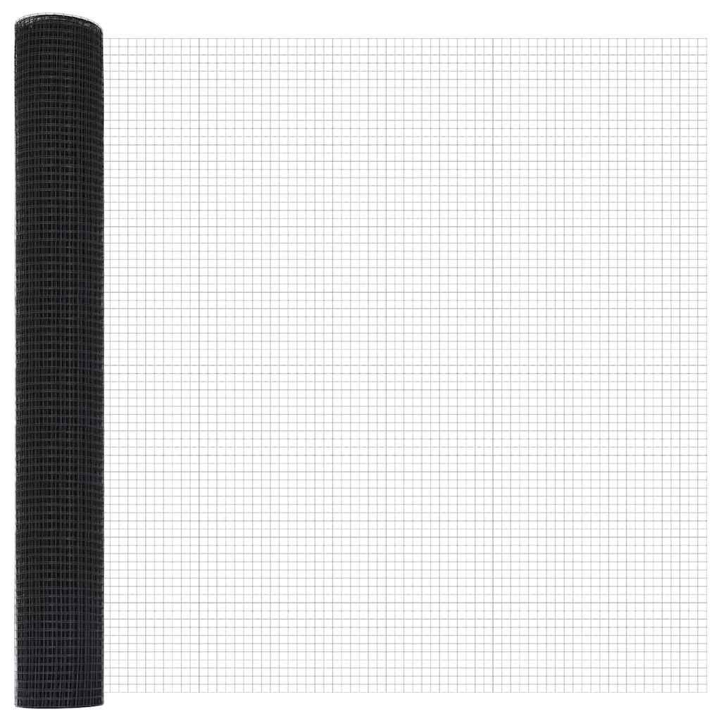 Zaun mit Pfosten Grau 1,4 x 10 m Stahl