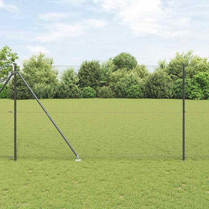 Zaun mit Pfosten Grau 1.5 x 10 m Stahl