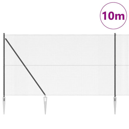 Zaun mit Pfosten Grau 1,6 x 10 m Stahl