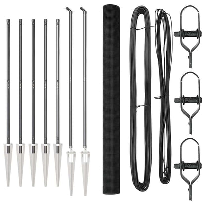 Zaun mit Pfosten Grau 1,6 x 10 m Stahl