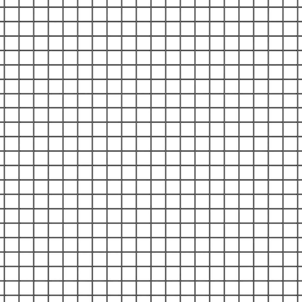 Zaun mit Pfosten Grau 0,6 x 25 m Stahl