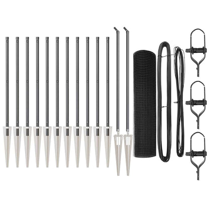 Zaun mit Pfosten Grau 0,6 x 25 m Stahl