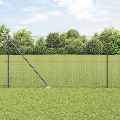 Zaun mit Pfosten Grau 1,2 x 25 m Stahl