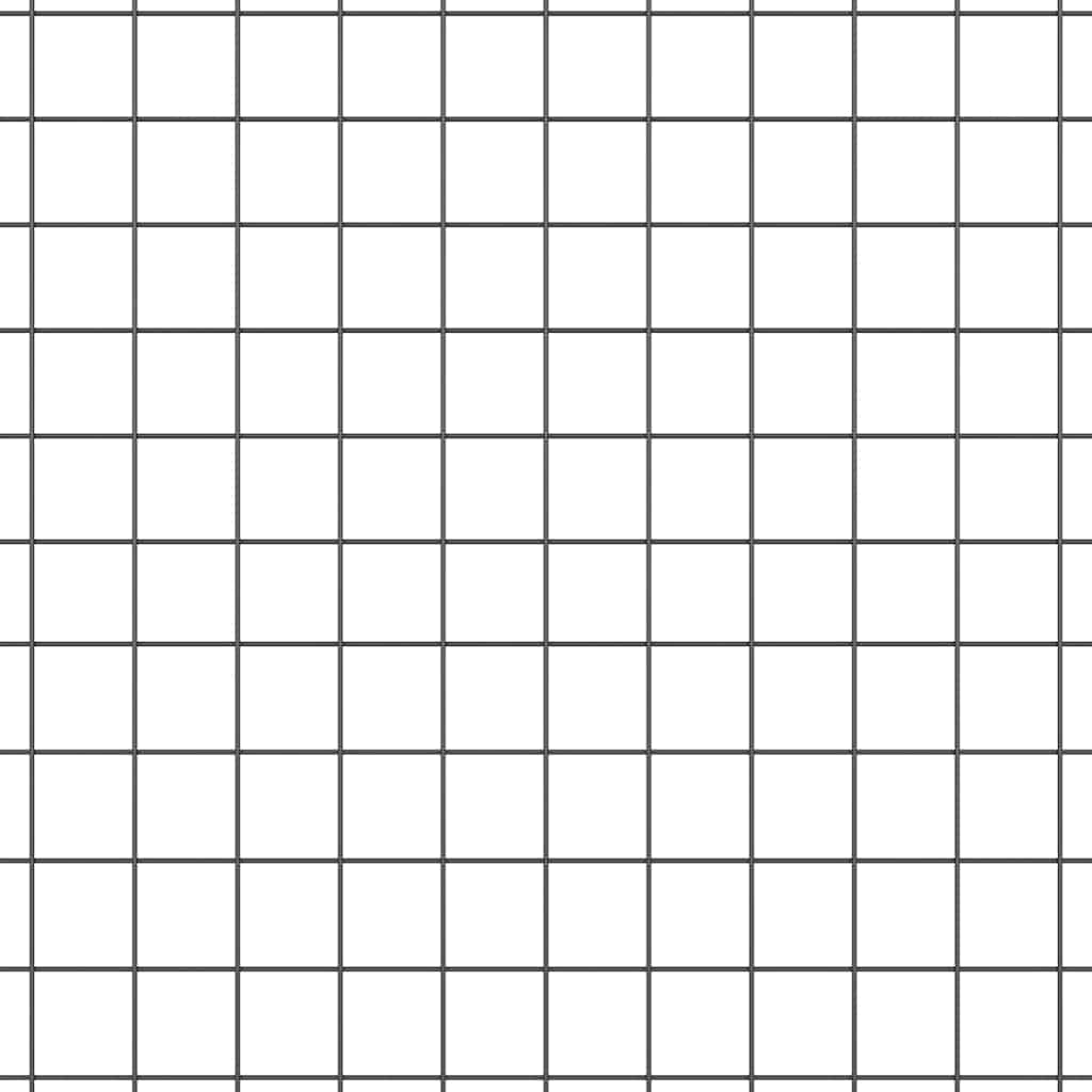 Zaun mit Pfosten Grau 1,2 x 25 m Stahl