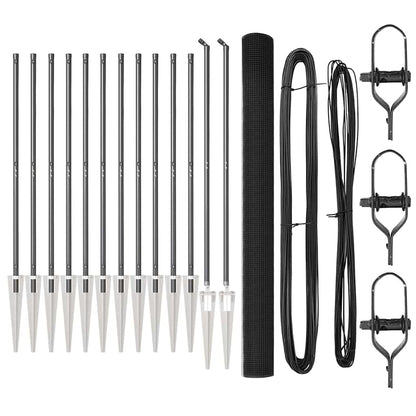 Zaun mit Pfosten Grau 1,5 x 25 m Stahl