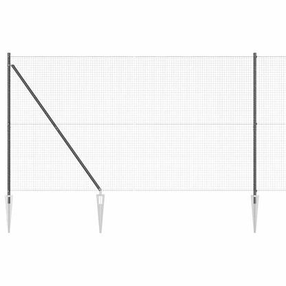Zaun mit Pfosten Grau 1.5 x 25 m Stahl