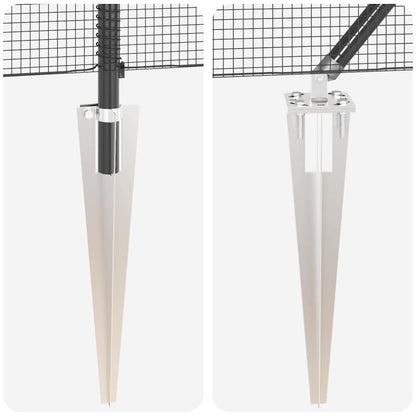 Zaun mit Pfosten Grau 1 x 100 m Stahl
