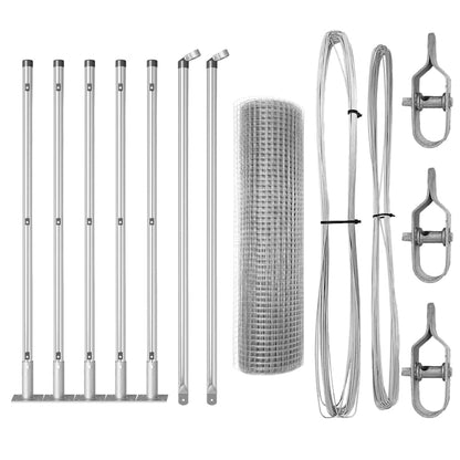 Zaun mit Pfosten Silber 0,6 x 10 m Stahl