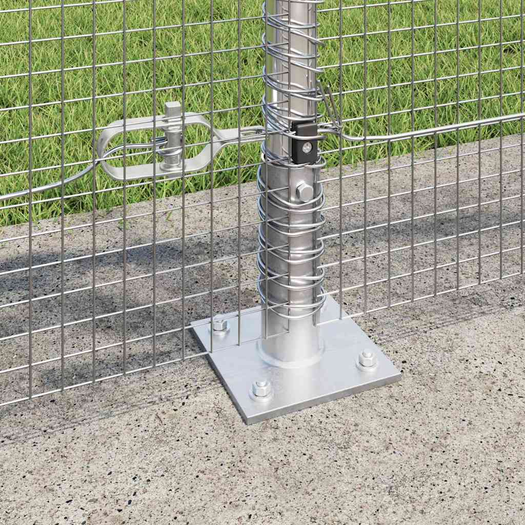 Zaun mit Pfosten Silber 0,8 x 10 m Stahl
