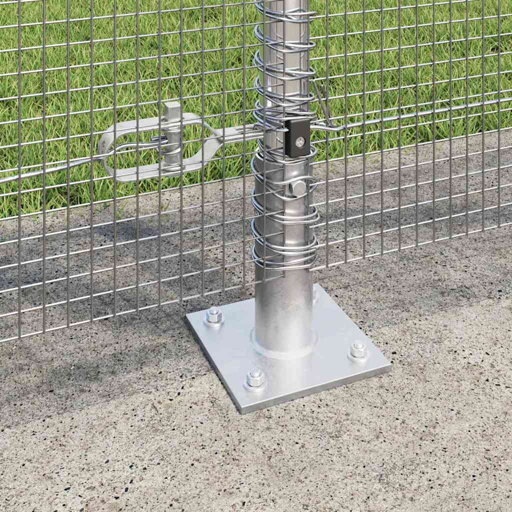 Zaun mit Pfosten Silber 1,2 x 10 m Stahl
