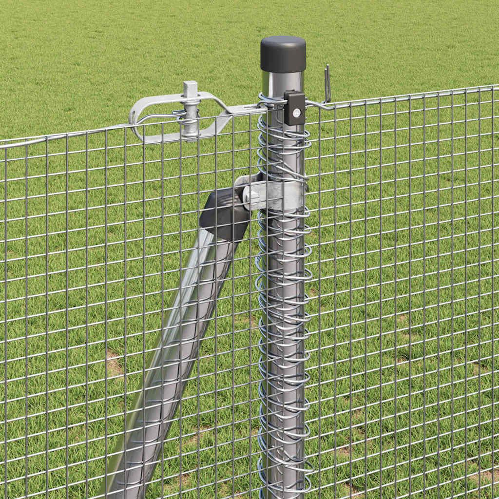 Zaun mit Pfosten Silber 1,2 x 10 m Stahl