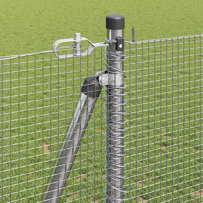 Zaun mit Pfosten Silber 1,2 x 10 m Stahl