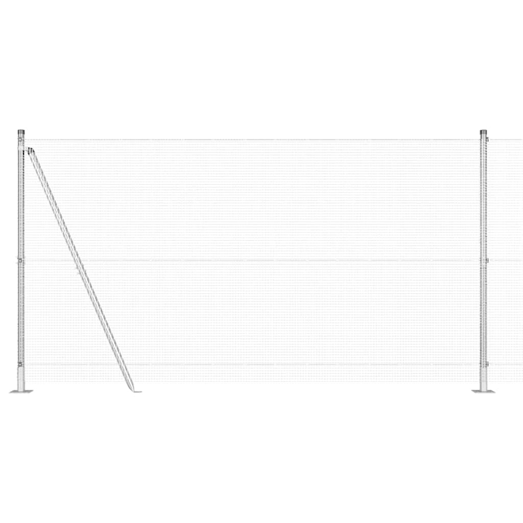 Zaun mit Pfosten Silber 1,2 x 10 m Stahl