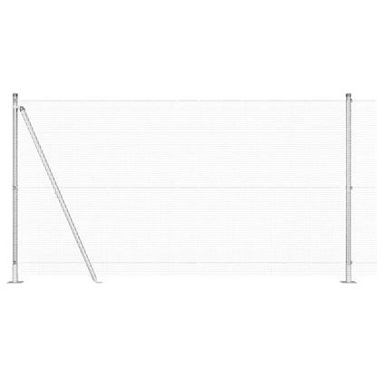 Zaun mit Pfosten Silber 1,2 x 10 m Stahl