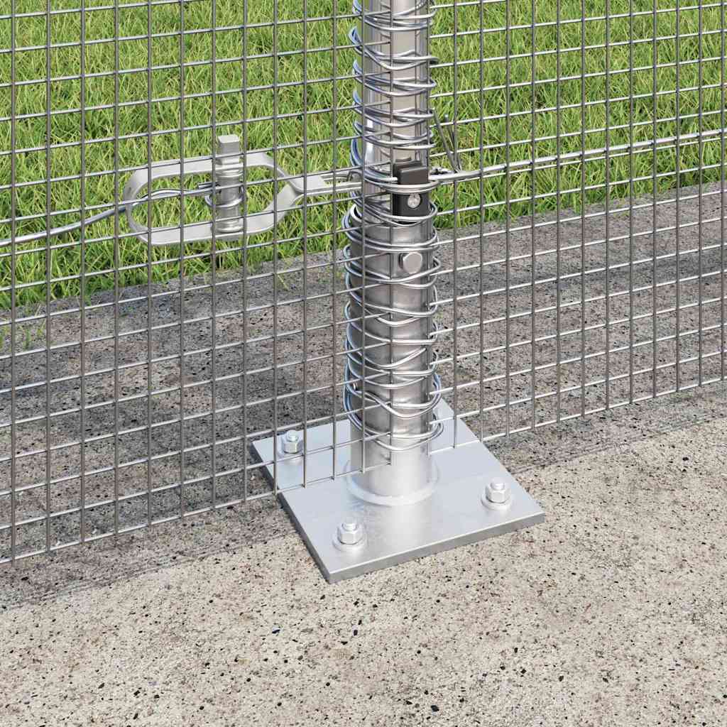 Zaun mit Pfosten Silber 1,5 x 10 m Stahl