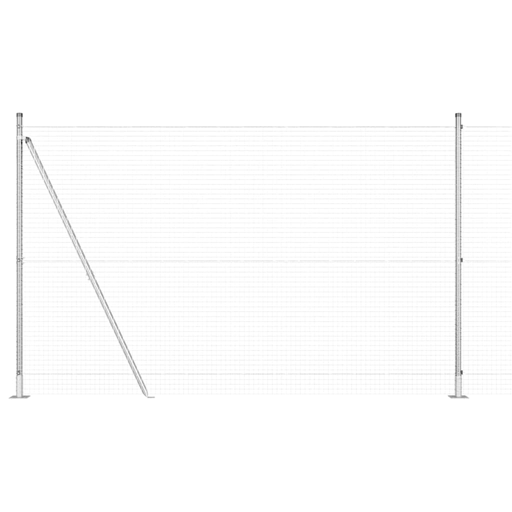 Zaun mit Pfosten Silber 1.5 x 10 m Stahl