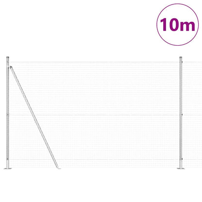 Zaun mit Pfosten Silber 1.5 x 10 m Stahl
