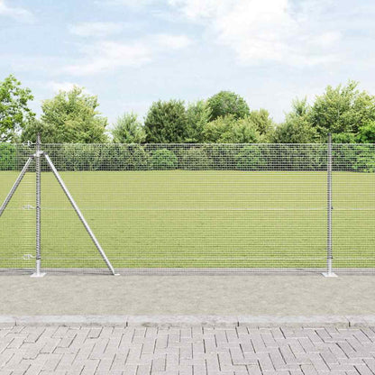 Zaun mit Pfosten Silber 0,8 x 25 m Stahl