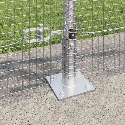 Zaun mit Pfosten Silber 1 x 25 m Stahl