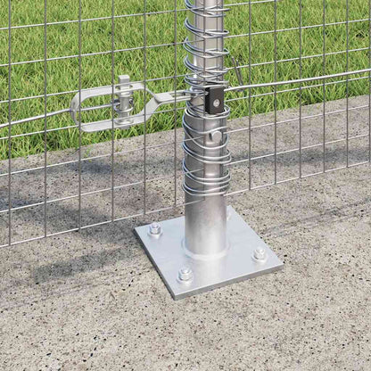 Zaun mit Pfosten Silber 1,2 x 25 m Stahl