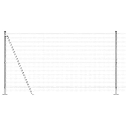Zaun mit Pfosten Silber 1,2 x 25 m Stahl