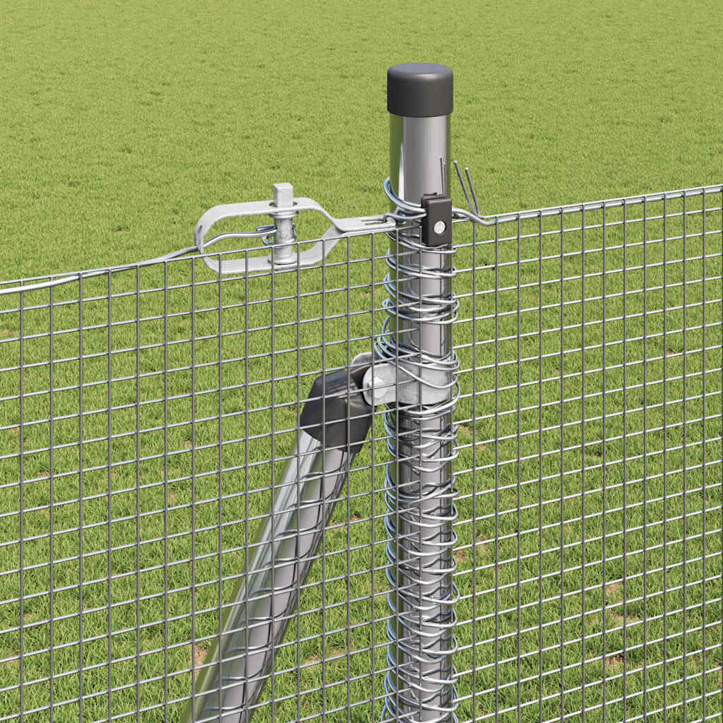 Zaun mit Pfosten Silber 1,5 x 25 m Stahl
