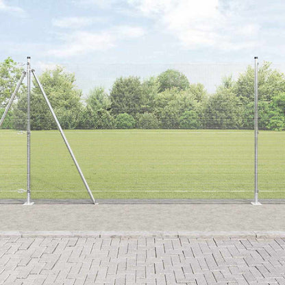Zaun mit Pfosten Silber 1.5 x 25 m Stahl