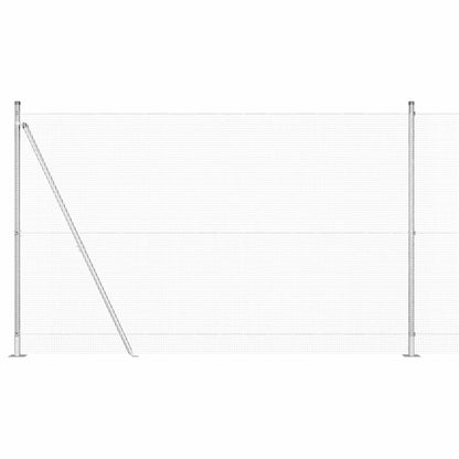 Zaun mit Pfosten Silber 1.5 x 25 m Stahl