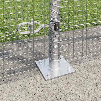 Zaun mit Pfosten Silber 1,5 x 25 m Stahl