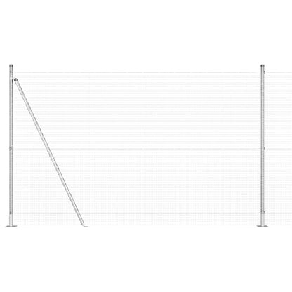 Zaun mit Pfosten Silber 1,5 x 25 m Stahl