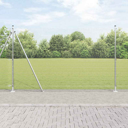 Zaun mit Pfosten Silber 1.5 x 25 m Stahl