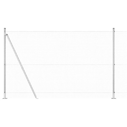 Zaun mit Pfosten Silber 1.5 x 25 m Stahl