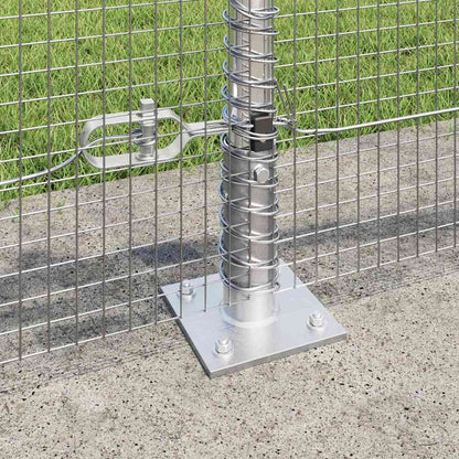 Zaun mit Pfosten Silber 0.4 x 50 m Stahl