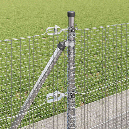 Zaun mit Pfosten Silber 0.4 x 50 m Stahl