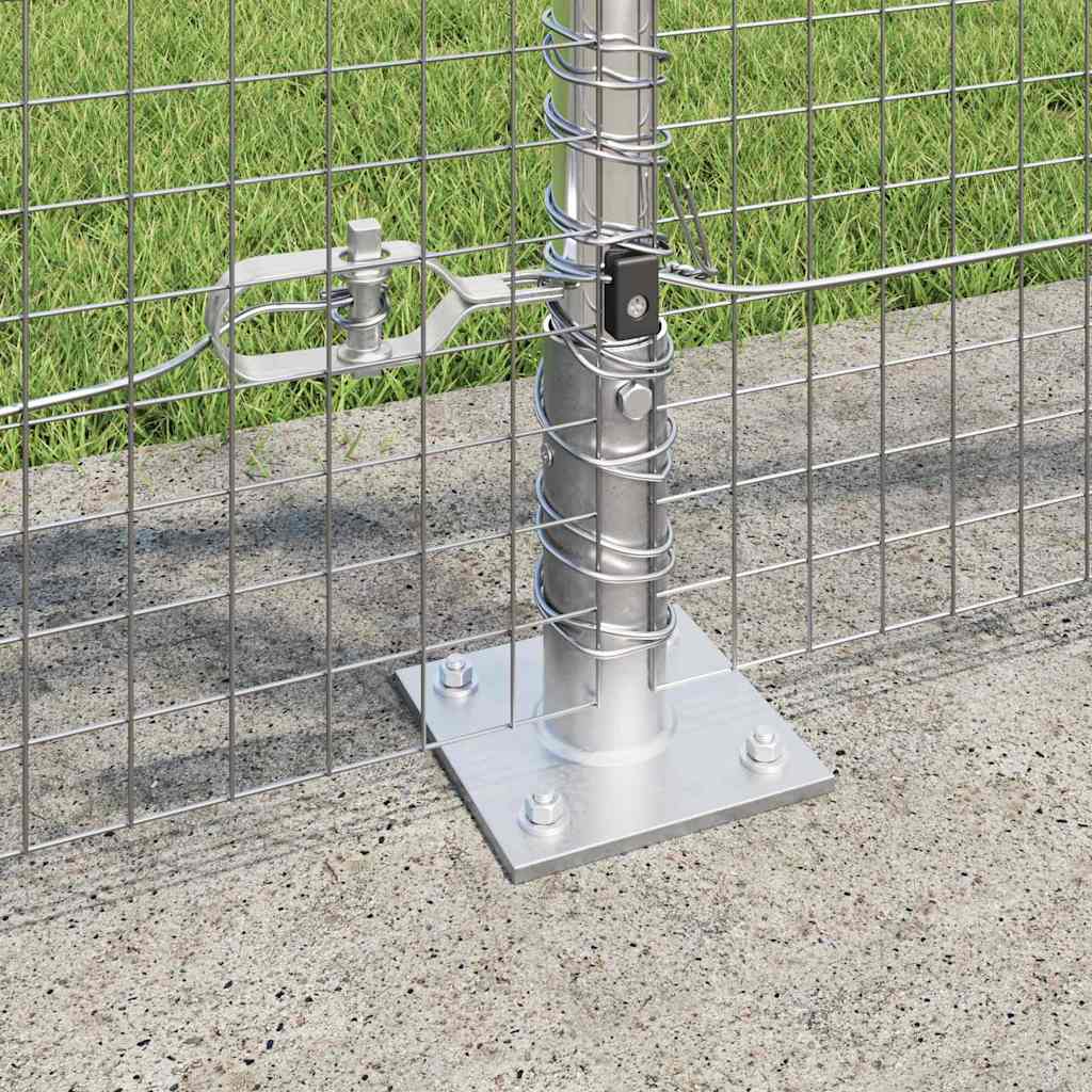 Zaun mit Pfosten Silber 0,8 x 50 m Stahl