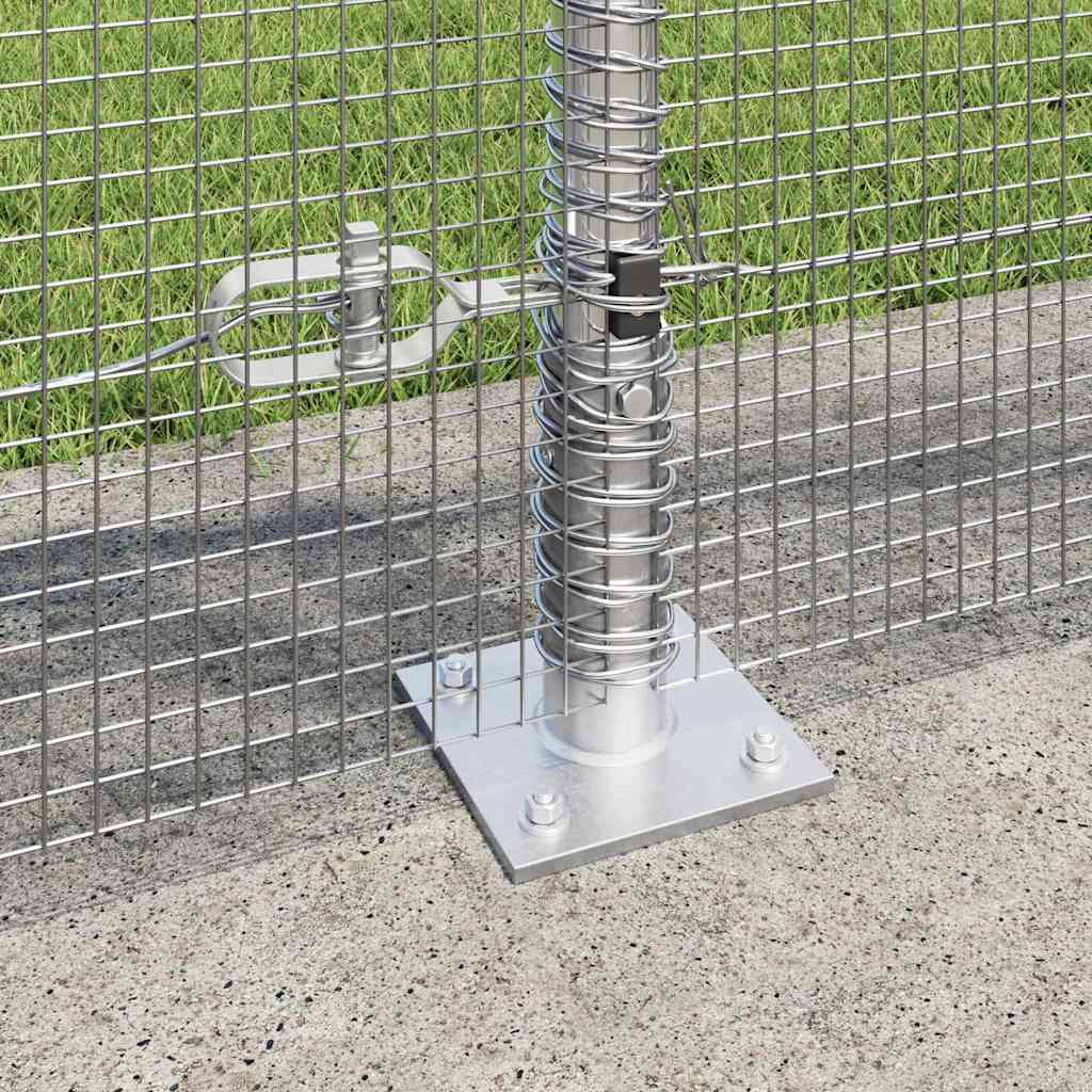 Zaun mit Pfosten Silber 1 x 50 m Stahl