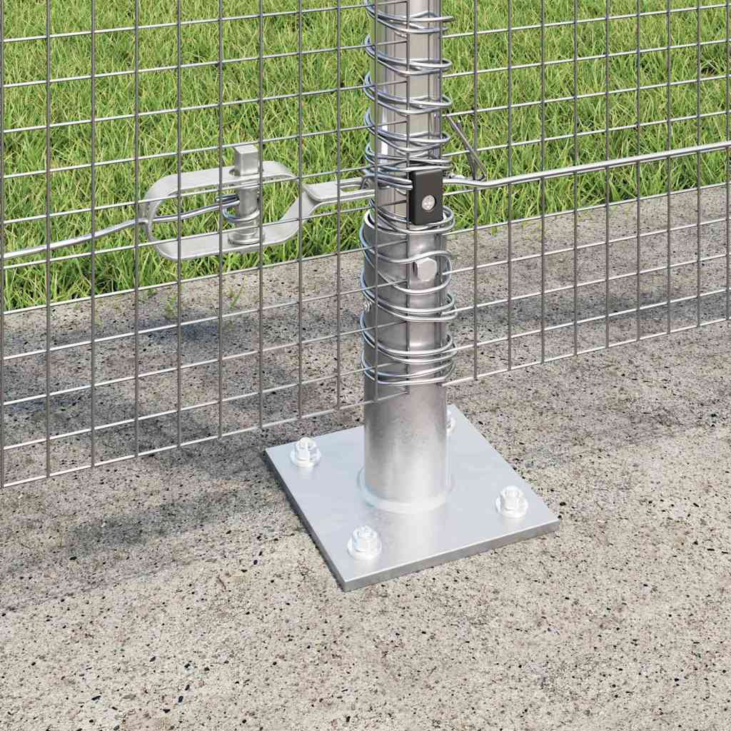 Zaun mit Pfosten Silber 1,2 x 50 m Stahl