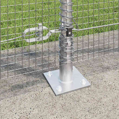 Zaun mit Pfosten Silber 1,2 x 50 m Stahl