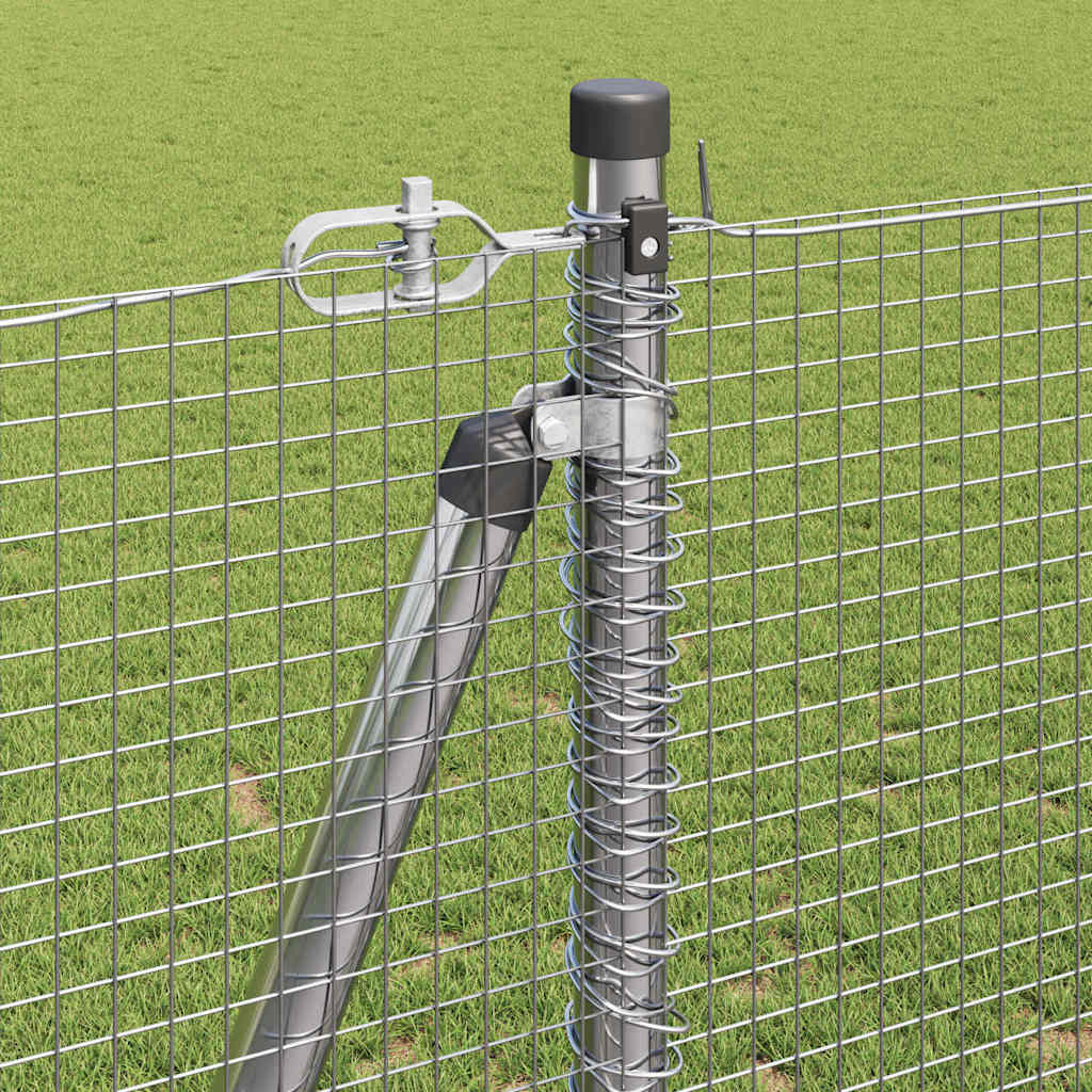 Zaun mit Pfosten Silber 1,2 x 50 m Stahl