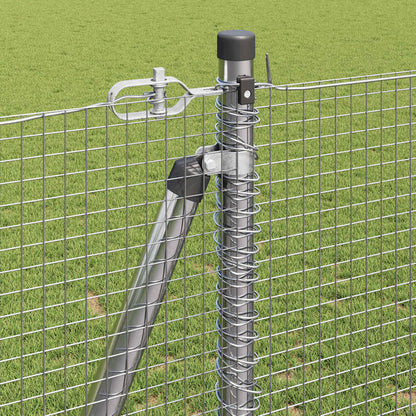 Zaun mit Pfosten Silber 1,2 x 50 m Stahl