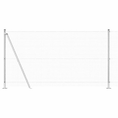 Zaun mit Pfosten Silber 1,2 x 50 m Stahl