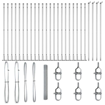Zaun mit Pfosten Silber 1,2 x 50 m Stahl