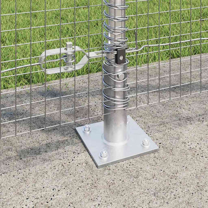 Zaun mit Pfosten Silber 1,2 x 50 m Stahl