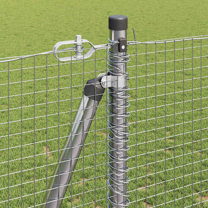 Zaun mit Pfosten Silber 1,2 x 50 m Stahl