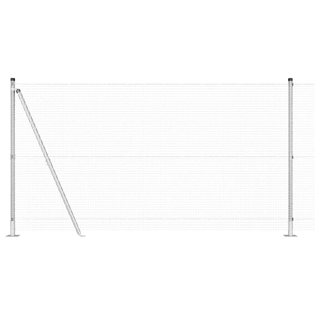 Zaun mit Pfosten Silber 1,2 x 50 m Stahl